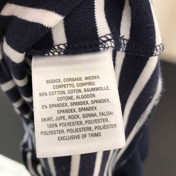 Postmark Anthropologie Navy Blue Stripes Sleeveless Top | Sheer Trim - Picture 9 of 11